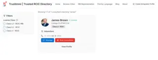 Consultant search results page
